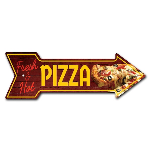 Pizza Arrow Sign Funny Home Decor 24in Wide